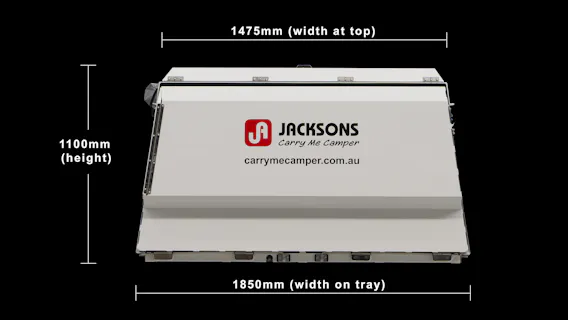 Camper back with measurements